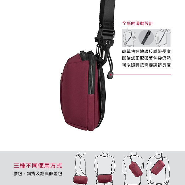 VICTORINOX瑞士維氏 Lifestyle Accessory 豪華腰包-酒紅