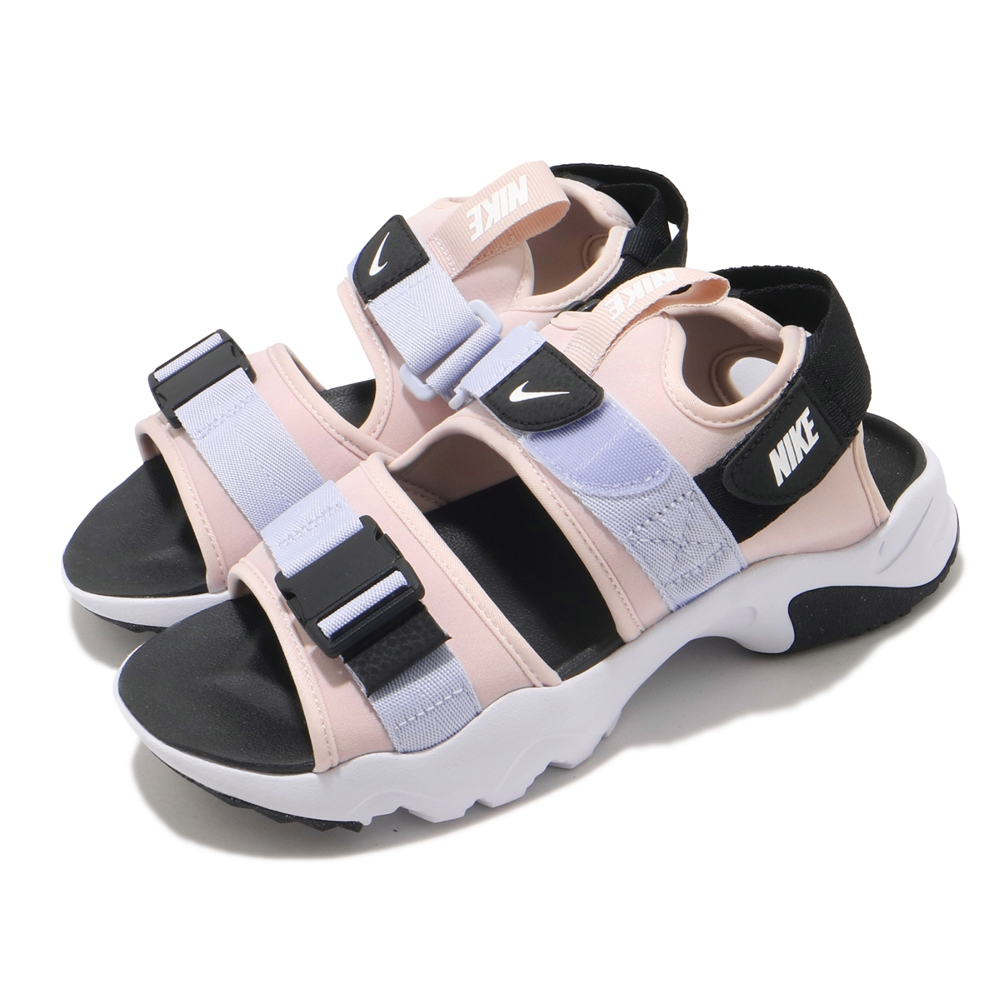 Nike 涼鞋Canyon Sandal 穿搭女鞋舒適簡約夏日輕便魔鬼氈球鞋粉白