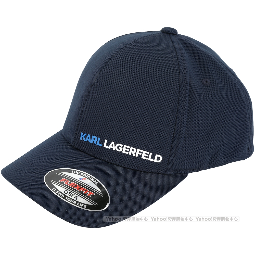 KARL LAGERFELD 標籤設計棒球帽(深藍色)