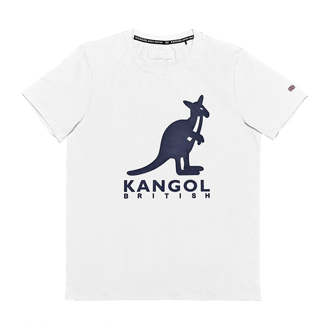 【KANGOL】經典LOGO圓領短袖T恤-男-白
