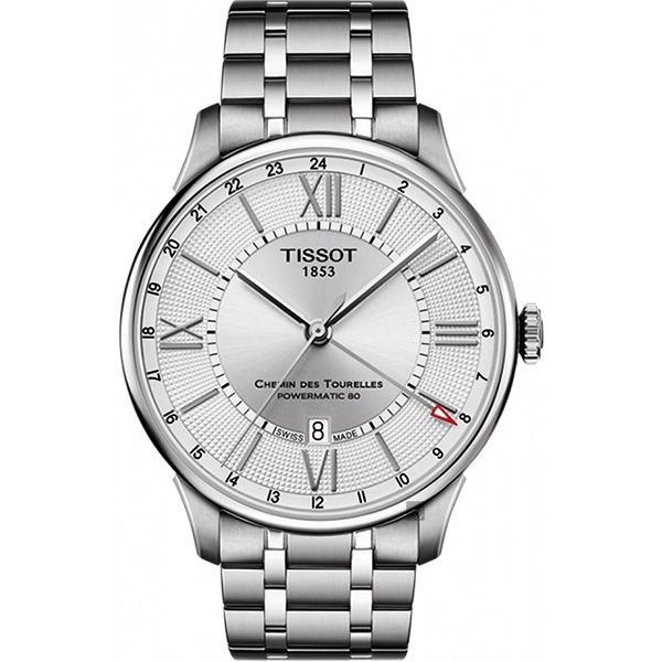 TISSOT 天梭 杜魯爾系列 80小時動力儲存 GMT 機械錶-42mm