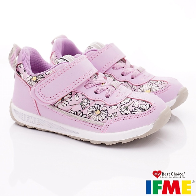 IFME健康機能鞋 印花皮質運動鞋款 NI70803粉紫(中小童段)