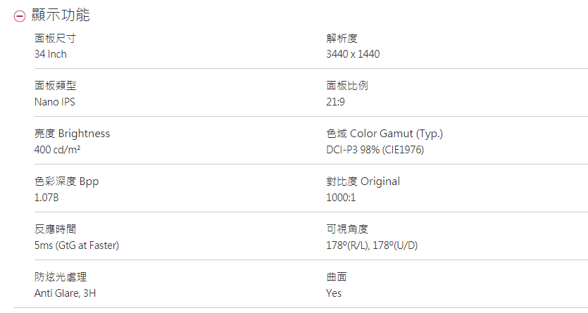 [無卡分期12期]LG 34WK95C-W 34吋 (21:9) IPS液晶顯示器