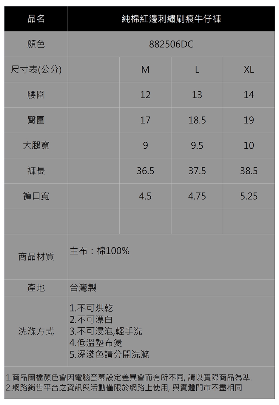 【IGD 英格麗】純棉紅邊刺繡刷痕牛仔褲