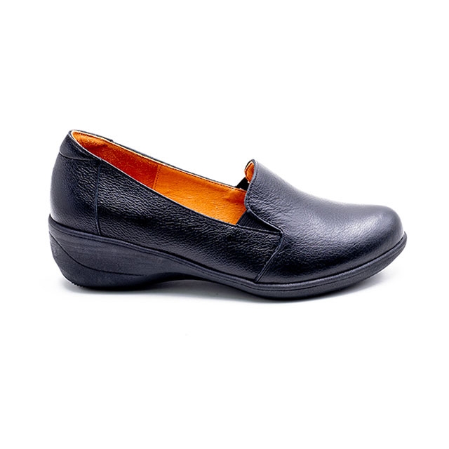 W&M 舒適真皮 厚底坡跟楔型鞋 女鞋-黑(另有藍)
