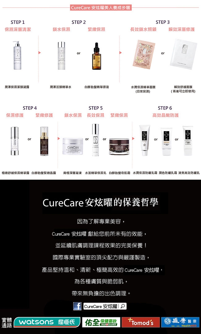 CureCare【限量】冠軍緊緻保濕防曬面膜 雙11獨家三品牌精選組★原價3656