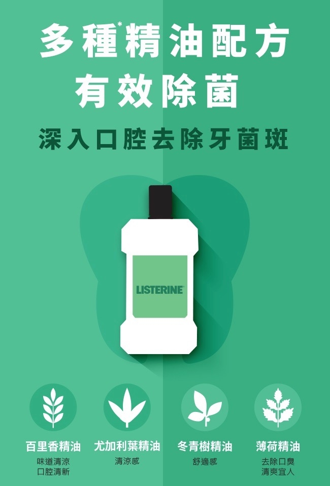 李施德霖Listerine 健康亮白漱口水買3送4(750mlx3+無酒精100mlx4)