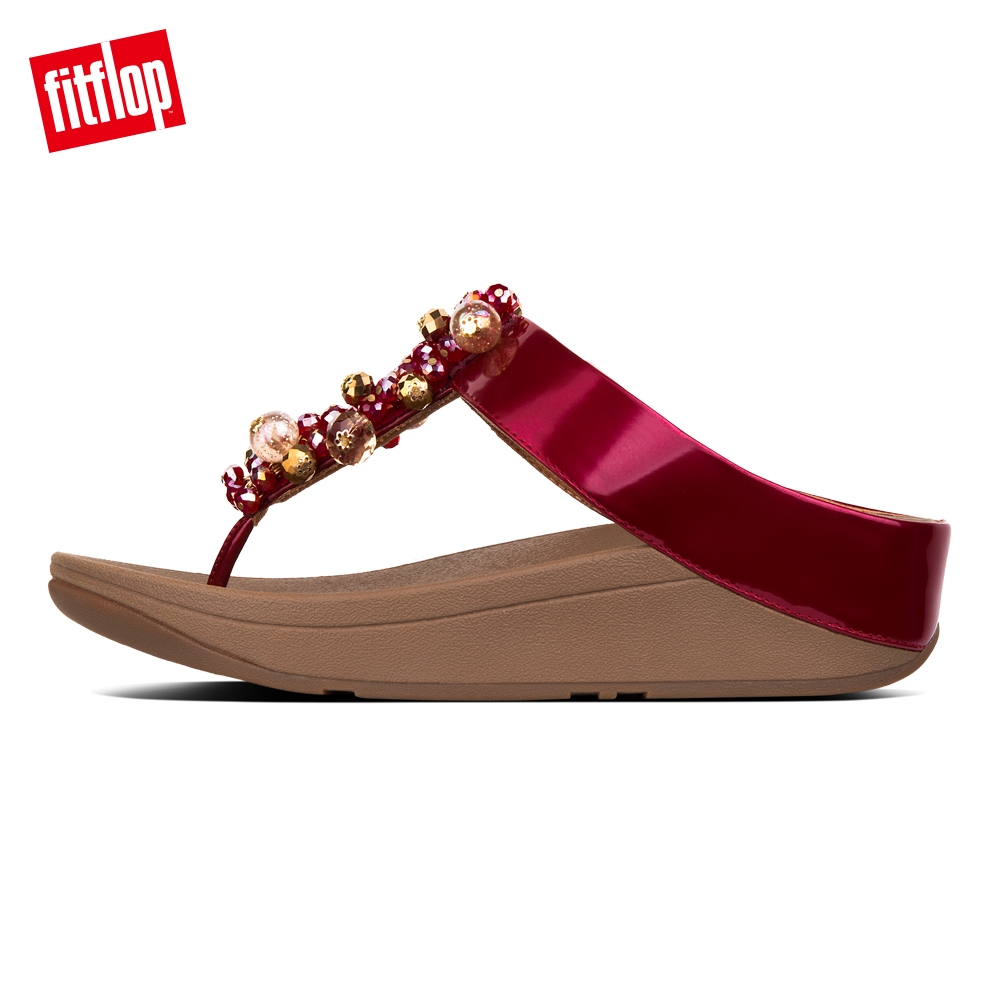 FitFlop DECO PATENT TOE-THONGS 火焰紅