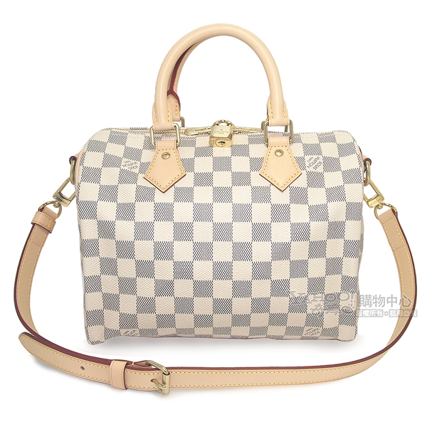 LV N41374 Damier Speedy 25 白色棋盤格手提/肩背包(小)