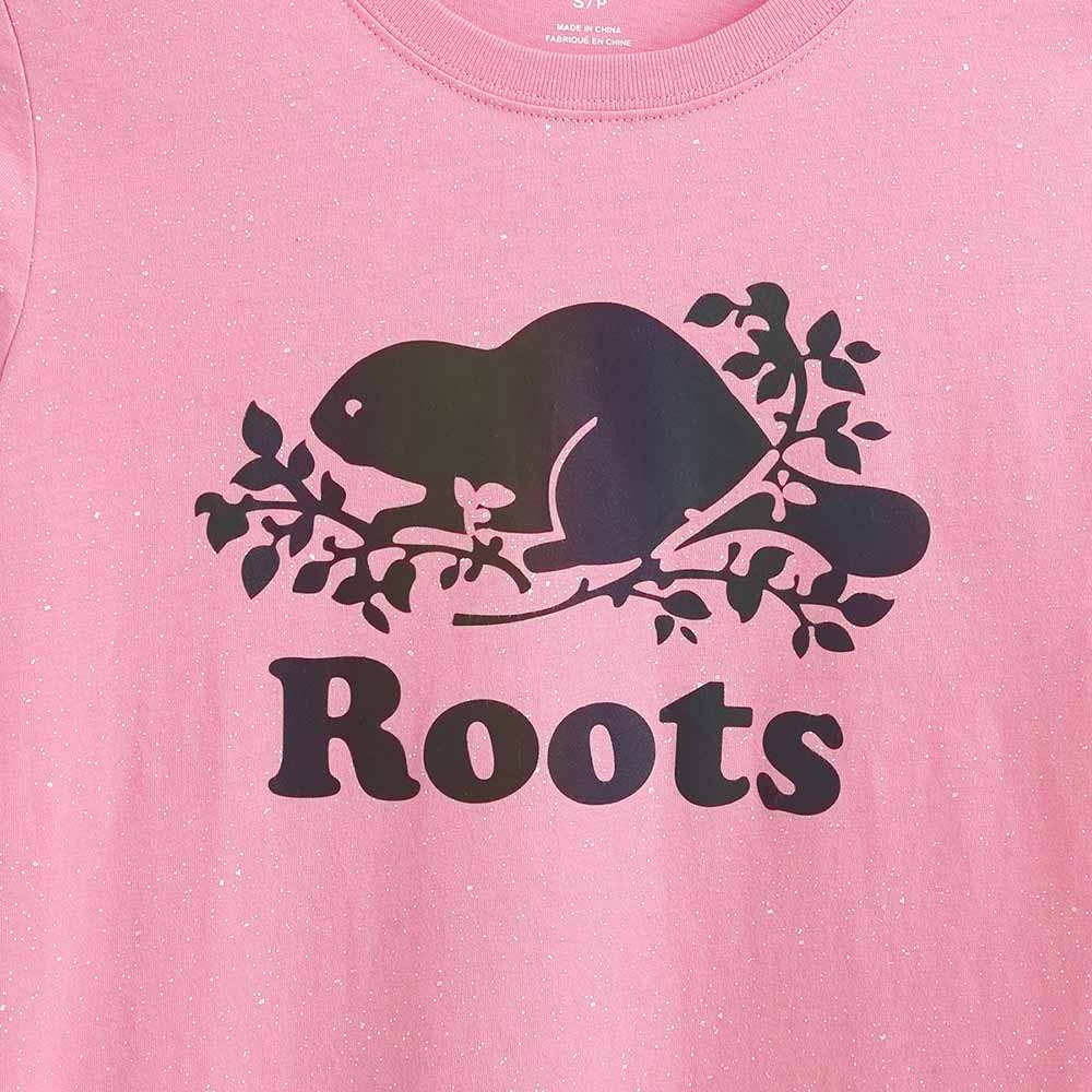 ROOTS 女裝- 反光海狸長袖T恤-粉紅色
