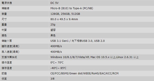 SP廣穎 Bolt B10 256GB 外接式固態硬碟