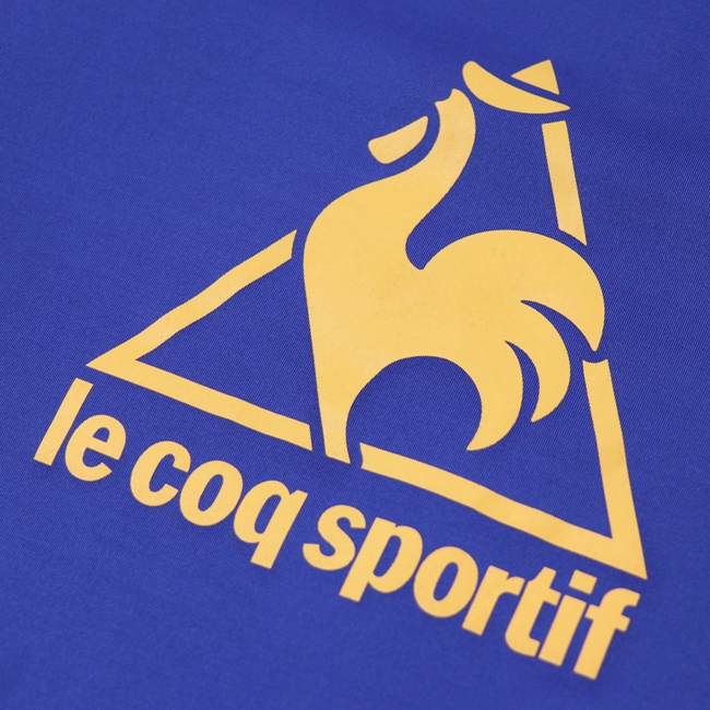 le coq sportif 法國公雞牌螢光印花吸排運動短袖T恤 男-寶藍