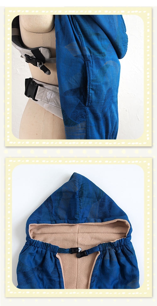 NAOMI ITO 水波紋保暖披巾(藍)