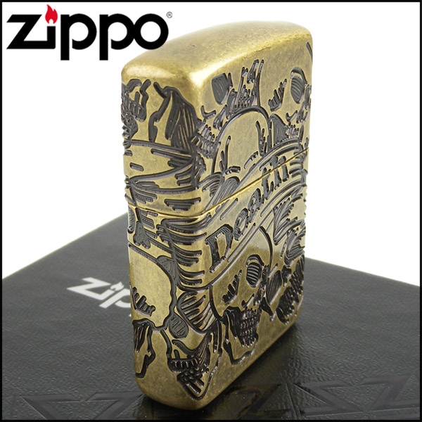 ZIPPO 美系~Freedom Skull-緞帶骷髏圖案設計(ARMOR裝甲)