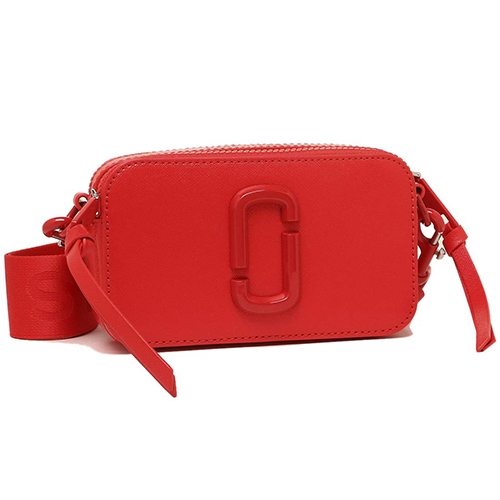MARC JACOBS Snapshot防刮牛皮相機包/斜背包-橘紅色