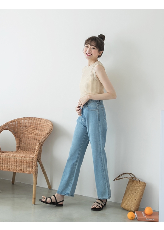 D+AF 簡單個性．三條釦環帶平底涼鞋＊黑