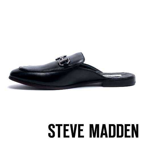 STEVE MADDEN-DAZZLING 男士雅痞馬銜扣穆勒鞋-黑色