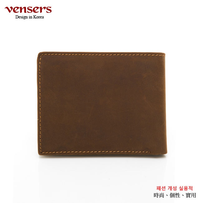 vensers 小牛皮潮流個性皮夾~(NB0154805瘋馬皮短夾)