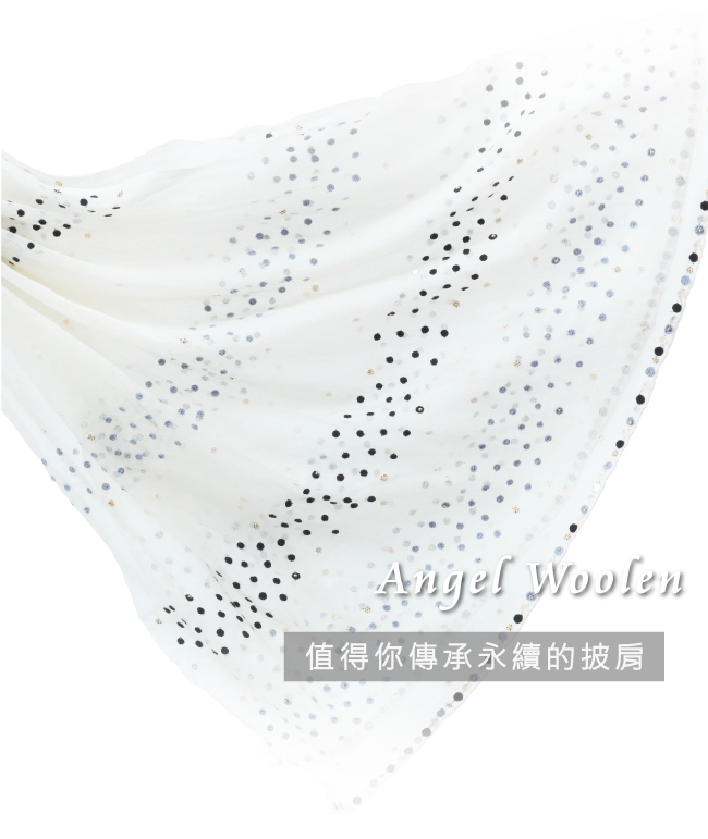 【ANGEL WOOLEN】點珠印度胎羊毛手工披肩(共兩色)