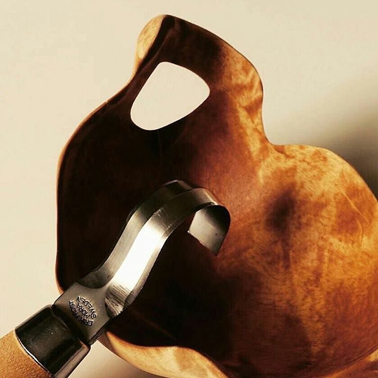 MORAKNIV Hook Knife 164 右手用不鏽鋼彎勾木雕刀 原木色
