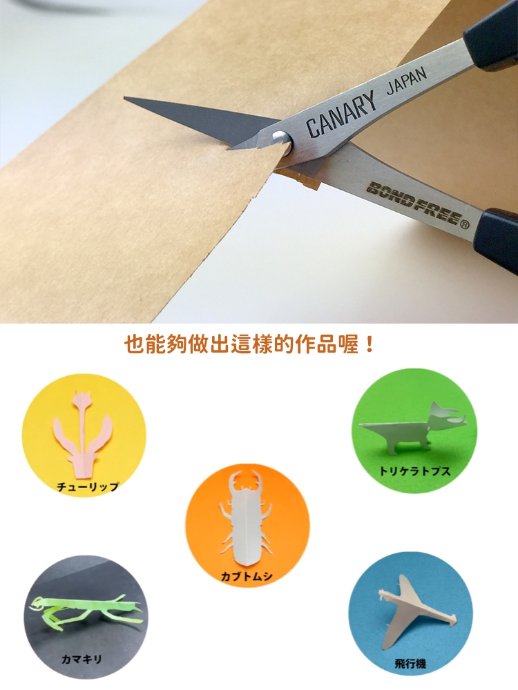 CANARY Small Paper Craft Art Detail Scissors Non-Stick Fluorine