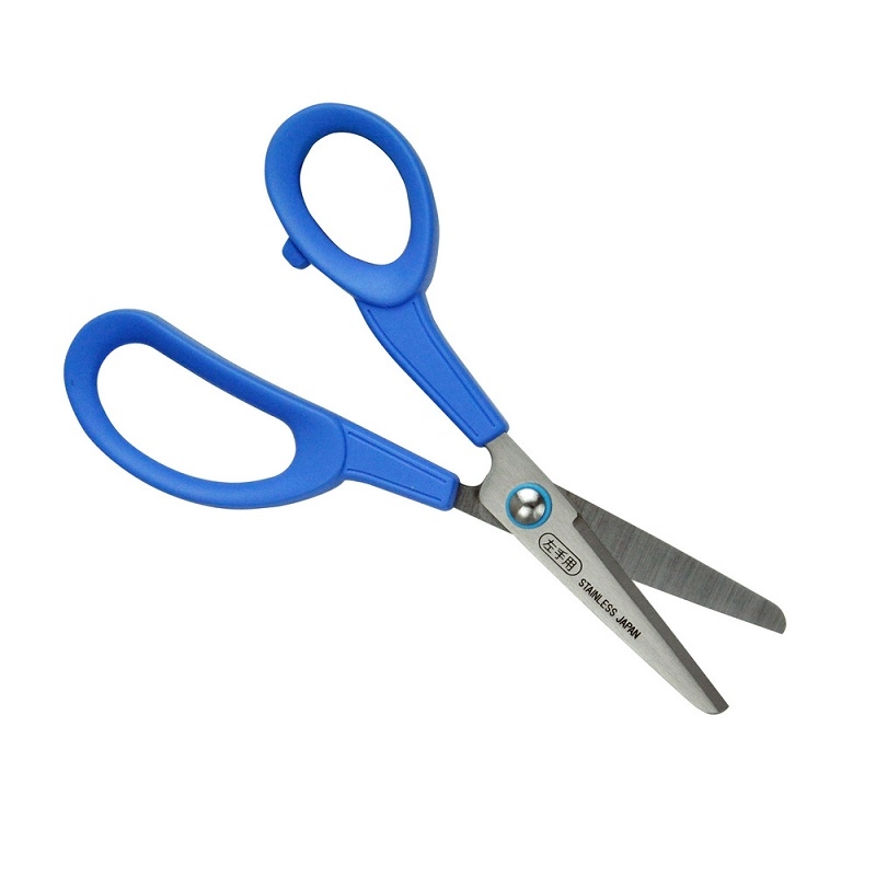 CANARY Safe Blunt Tips Scissors with Cover for Left Handed Elementary  School Children 6 inches Blue(USD$5)-EDGE日本刀具