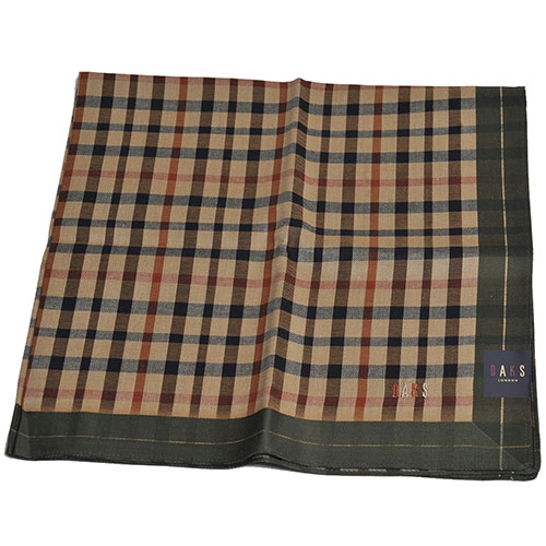 DAKS 經典格紋字母LOGO帕領巾(墨綠邊)