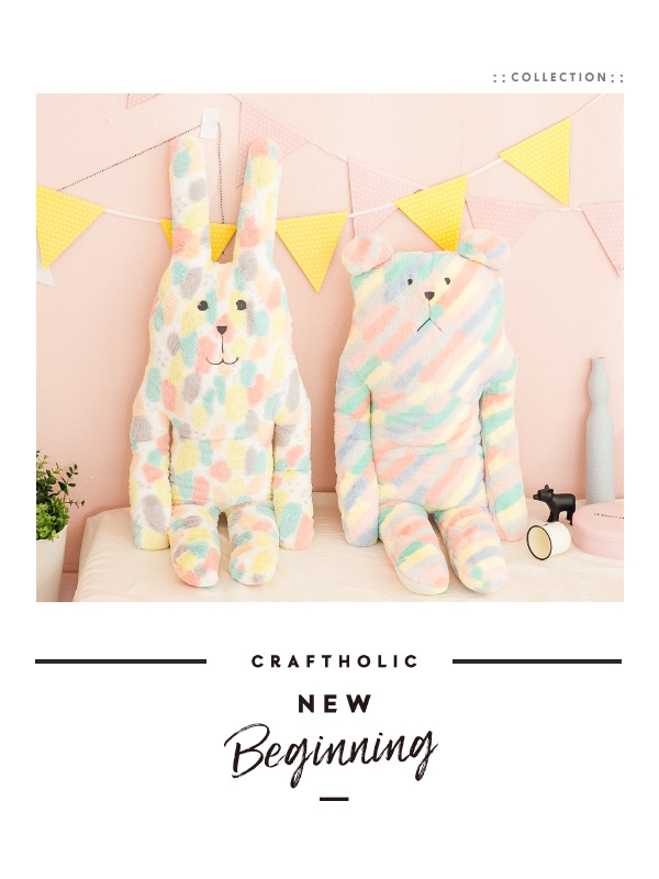 CRAFTHOLIC 宇宙人 彩色塗鴉兔大抱枕