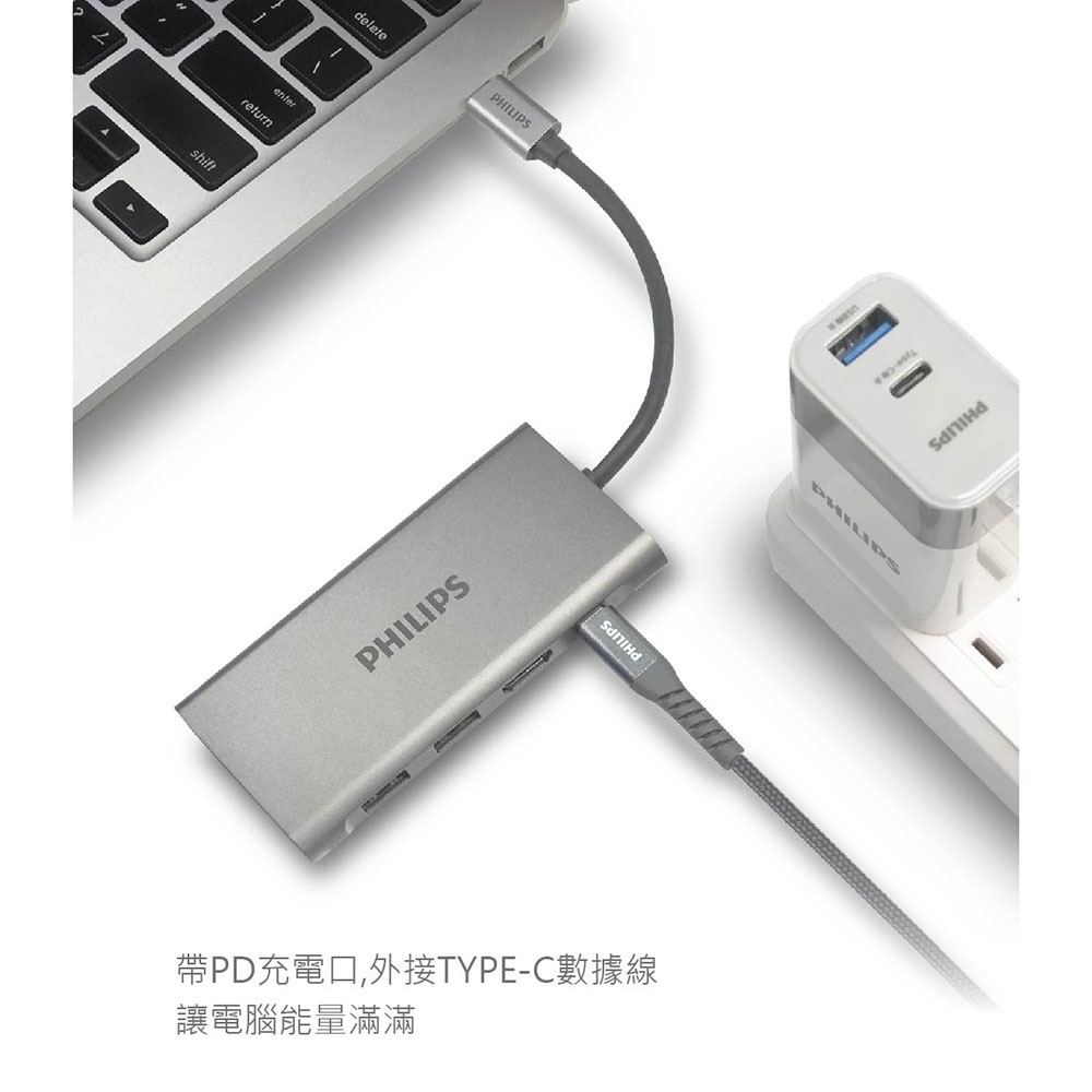 PHILIPS 飛利浦 Type-C 4 port集線器