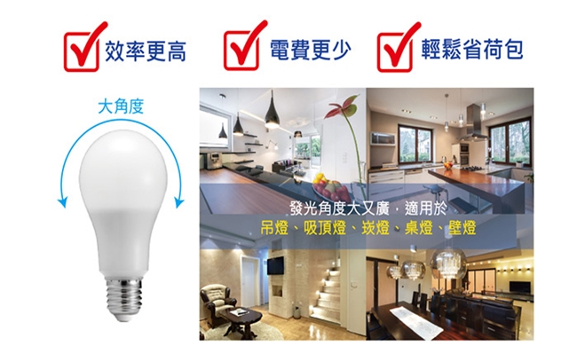 (3入) 億光 16W LED燈泡 全電壓E27 (白/黃光)