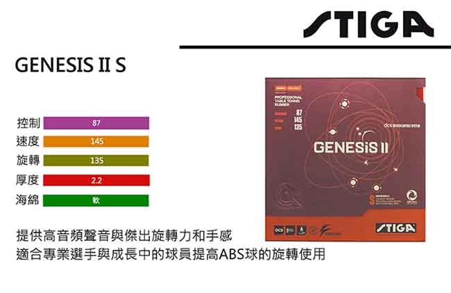 STIGA GENESIS II S 膠皮