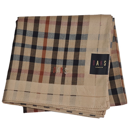 DAKS 經典格紋字母LOGO帕領巾(卡其)