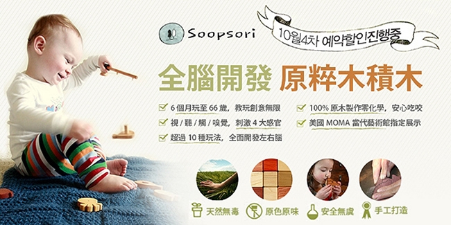 Soopsori全腦開發‧原粹木積木(88P全腦啟蒙積木組)