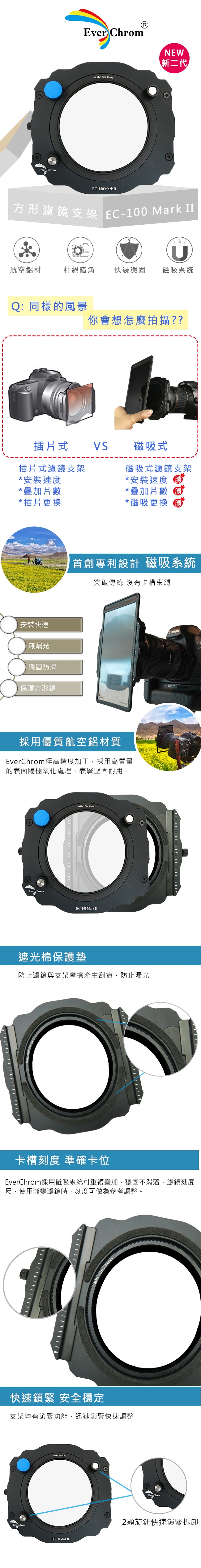 EverChrom彩宣 新二代方形濾鏡磁吸支架EC100 Mark II(不含偏光鏡)