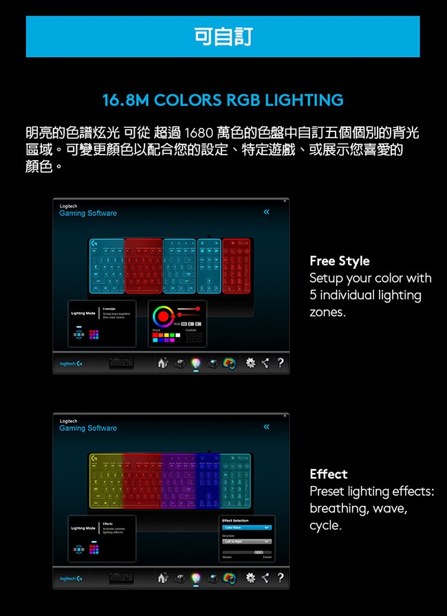 羅技 G213 PRODIGY RGB電競有線鍵盤