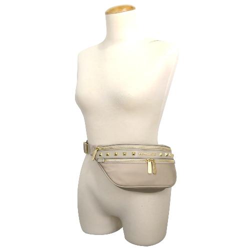 MICHAEL KORS KENLY 尼龍鉚釘腰包-中/水泥灰