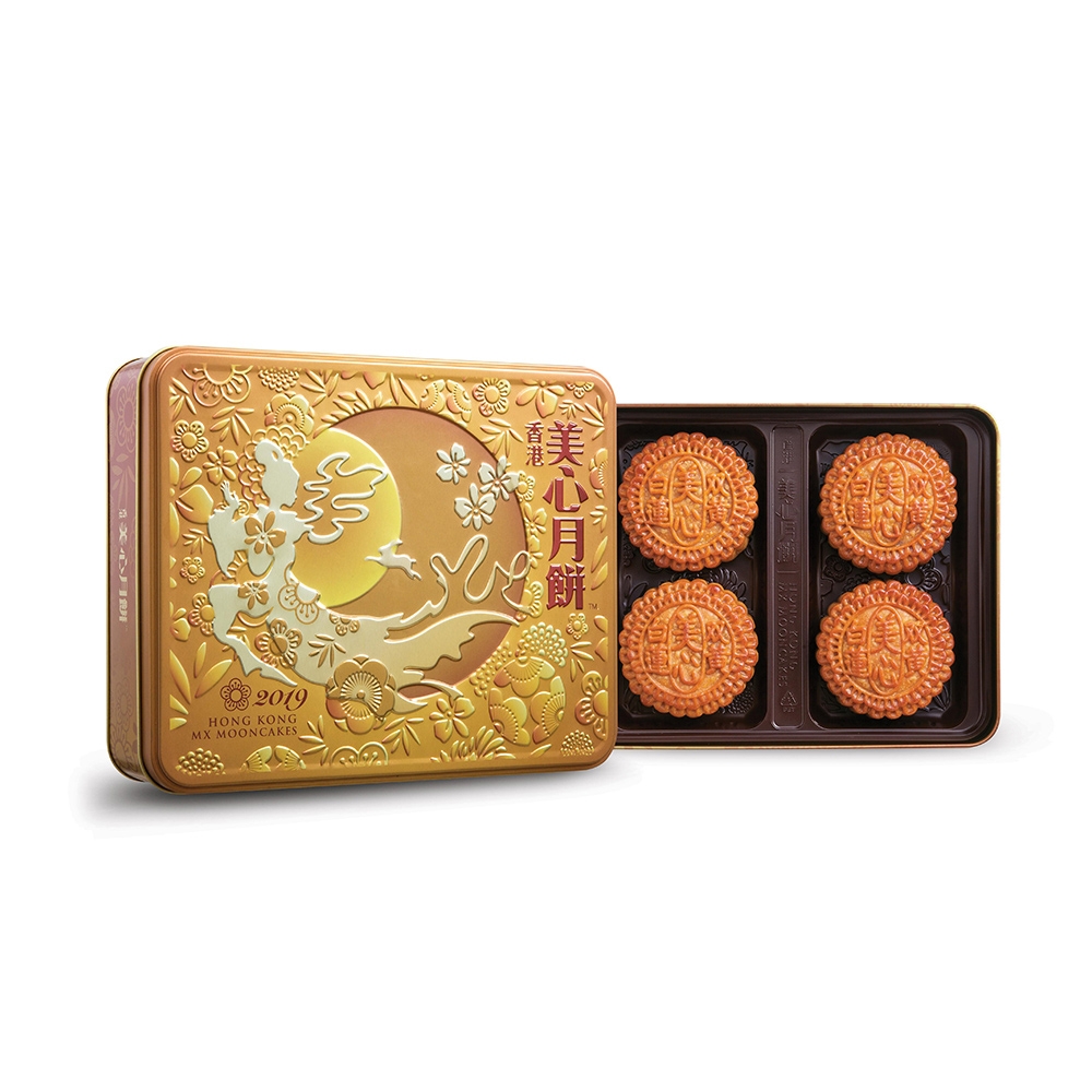 香港美心 雙黃白蓮蓉月餅(185gx4入)x3盒 附提袋