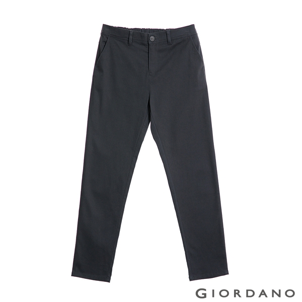 GIORDANO 女裝經典後鬆緊修身休閒九分褲 - 02 標誌灰