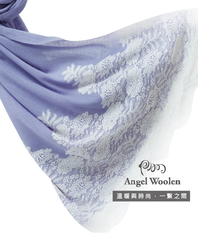 【ANGEL WOOLEN】細緻厚織蕾絲CASHMERE印度手工披肩(共五色)