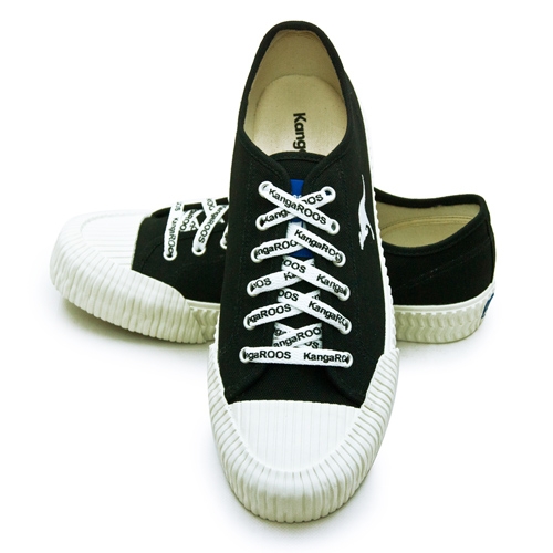 KangaROOS 帆布厚底餅乾鞋 CRUST藍標袋鼠鞋系列 黑米 91260