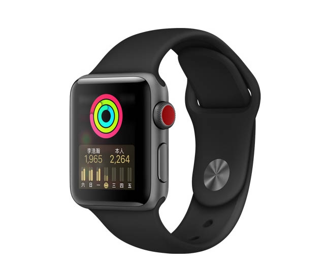 Apple Watch Series 3(GPS)42mm太空色鋁金屬錶殼+黑色運動錶帶