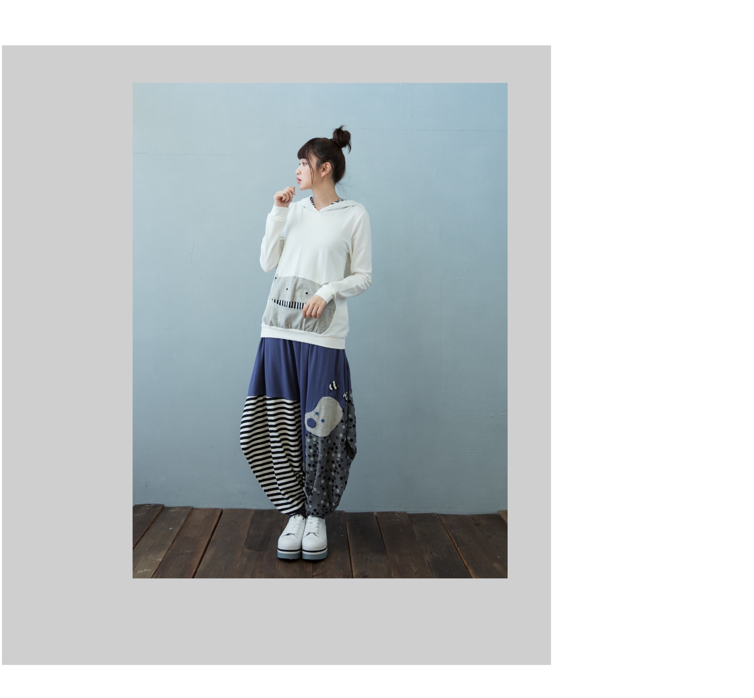 【Dailo】MIT台灣製低檔造型-長褲(深藍色)