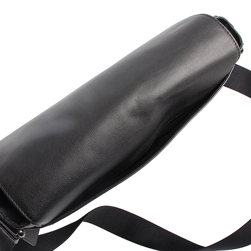 COACH 雙C防刮標誌翻蓋皮革磁釦郵差包-深咖啡