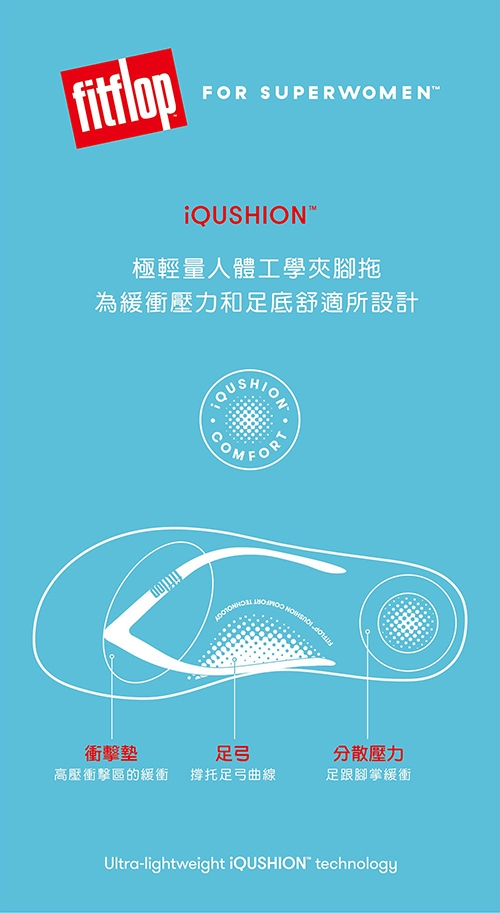 FitFlop IQUSHION印花夾腳涼鞋梅紅色