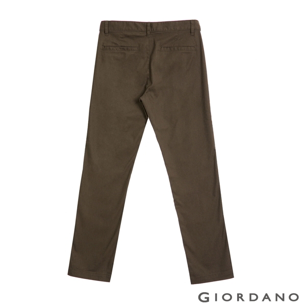 GIORDANO 男裝彈力斜紋棉窄管卡其褲 - 10 花紗卡其