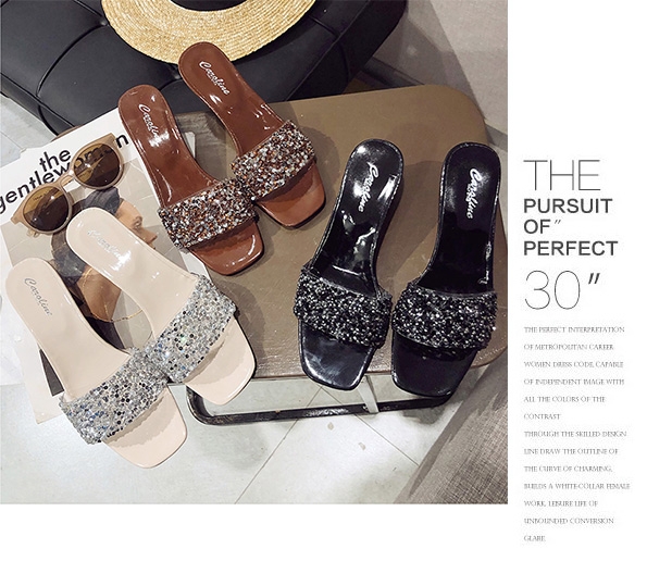 KEITH-WILL時尚鞋館 名媛愜意舒適粗跟拖鞋 咖啡