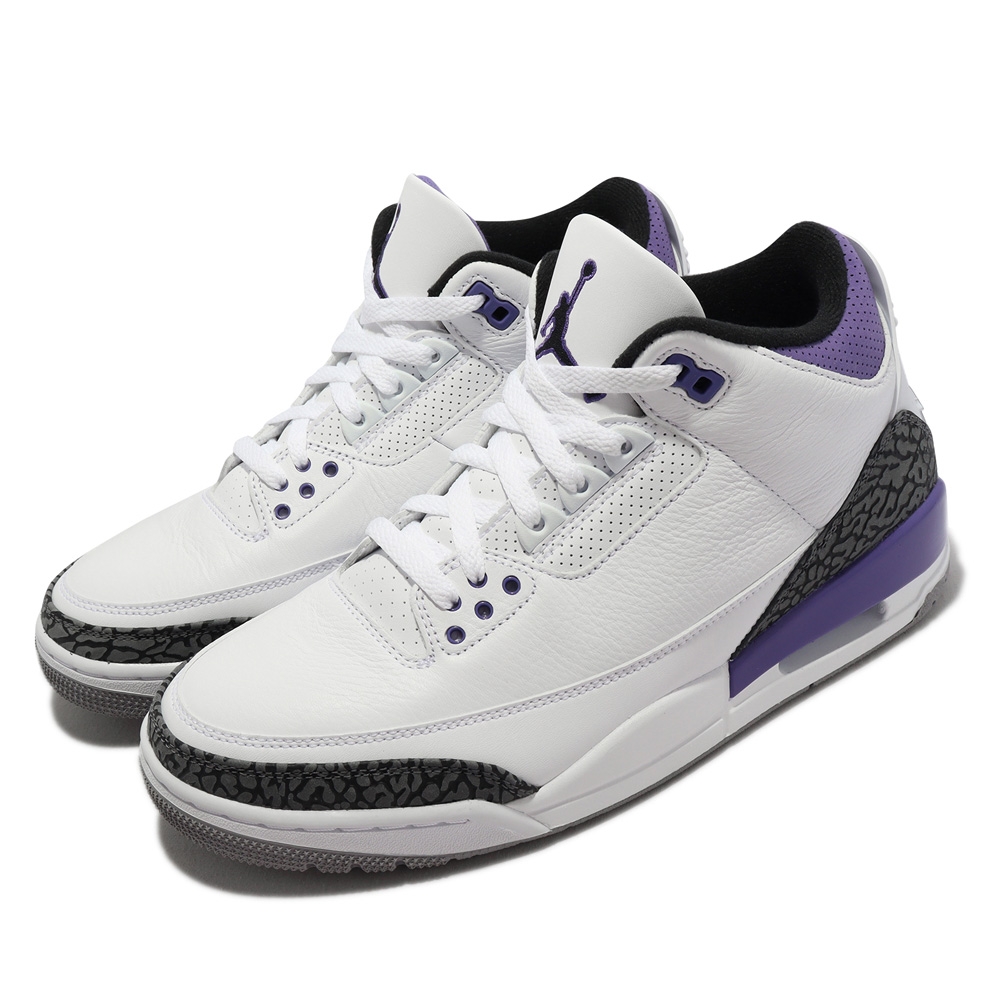 Nike Air Jordan 3代Retro 男鞋AJ3 Dark Iris 爆裂紋紫白CT8532105