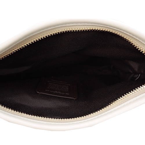 COACH 馬車字母框織布斜背包(小/卡其白)