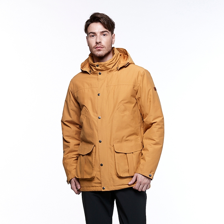 【HAKERS 哈克士】男 滑雪防水鋪棉外套(木黃色)