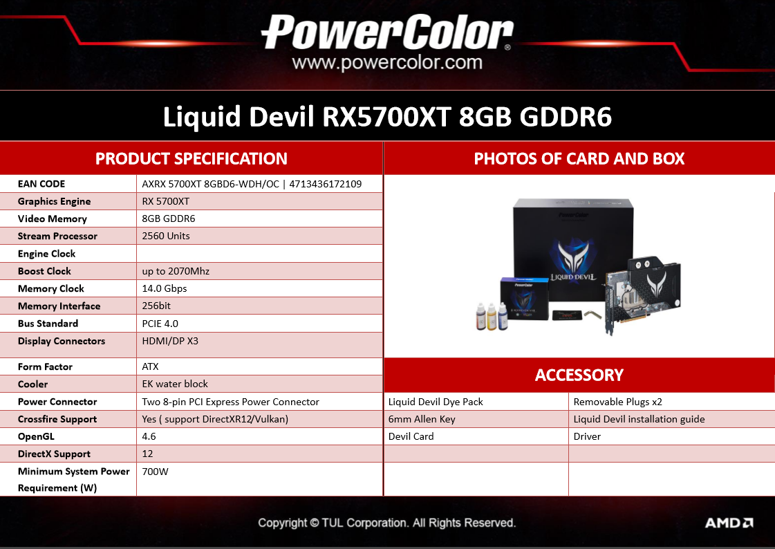 撼訊 AXRX 5700XT Liquid Devil 8GB GDDR6 顯示卡